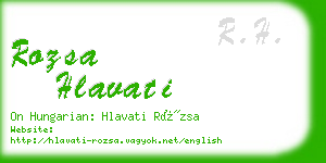 rozsa hlavati business card